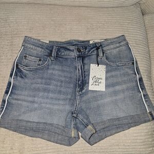 NWT Cosmic Blue Love Denim Shorts, Size 27